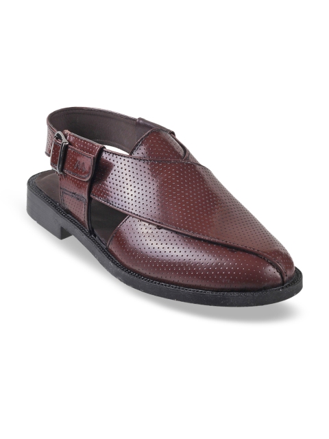 

Metro Men Maroon Leather Shoe-Style Sandals