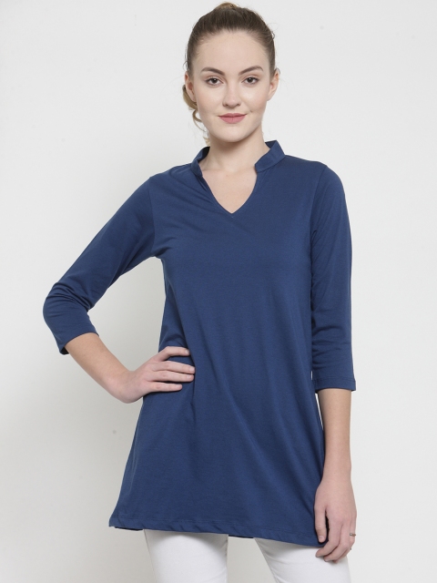 

Kalt Women Blue Solid Knitted Tunic