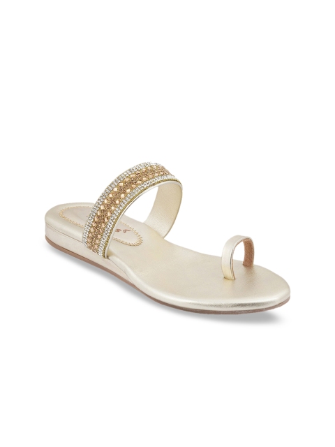 

Kittens Girls Gold-Toned Embellished One Toe Flats