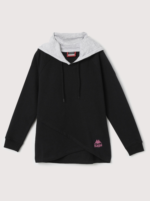 

Kappa Girls Black & Grey Solid Hooded Sweatshirt