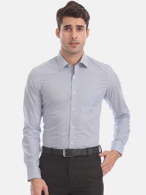 

Arrow Men Blue & White Slim Fit Printed Formal Shirt