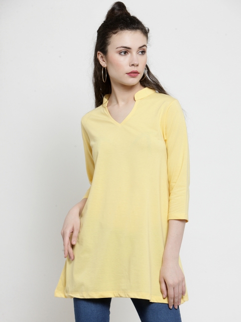 

Kalt Women Yellow Solid Knitted Tunic