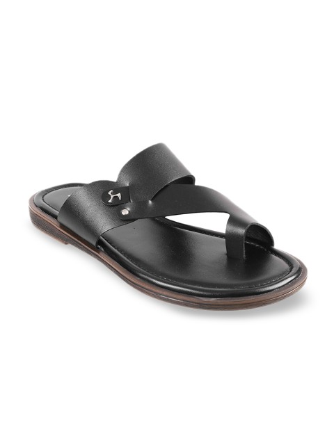 

Mochi Men Black Leather Sandals