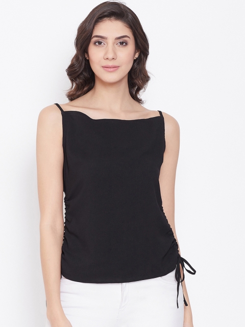 

Imfashini Women Black Solid Regular Top