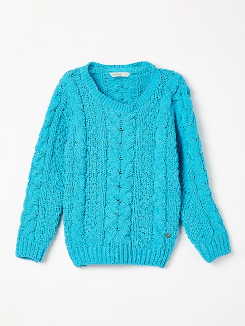 

Bossini Girls Blue Self Design Pullover Sweater
