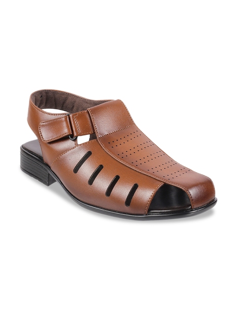 

Mochi Men Tan Brown Leather Fisherman Sandals