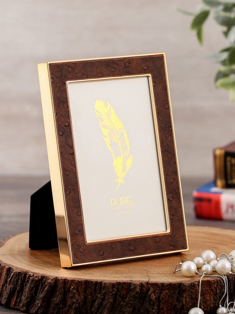 Pure Home and Living Brown Textured Table-Top Photo Frame