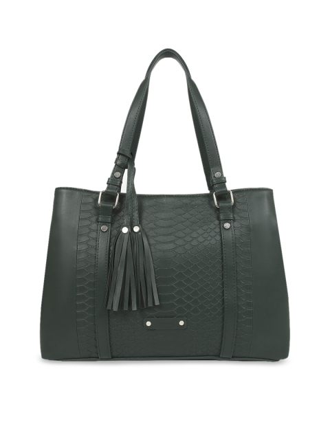 

Toteteca Green Crocodile Skin Textured Handheld Bag