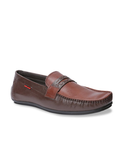 

Red Chief Men Brown Textured Leather Formal Penny Loafers