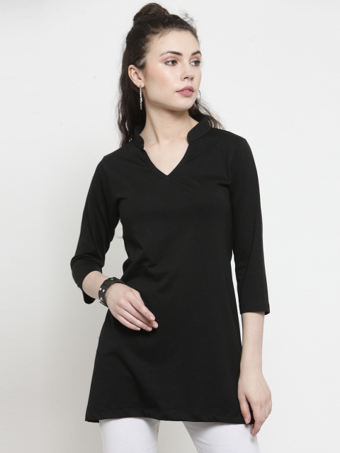 

Kalt Women Black Solid Knitted Tunic