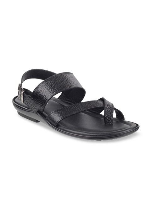 

Metro Men Black Leather Sandals