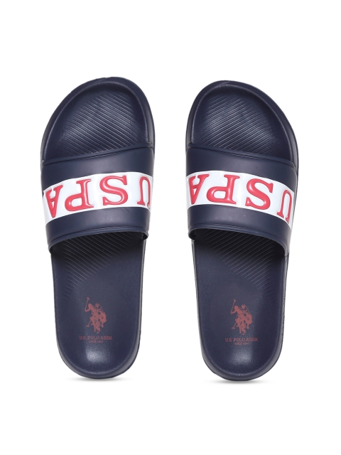 

U.S. Polo Assn. Men Navy Blue Printed Sliders