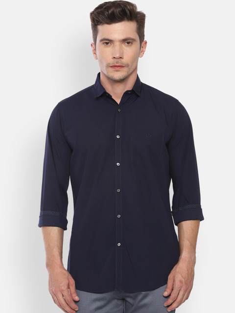 

Van Heusen Sport Men Navy Blue Slim Fit Solid Casual Shirt