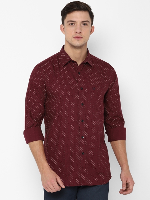 

Allen Solly Men Maroon & White Slim Fit Printed Casual Shirt