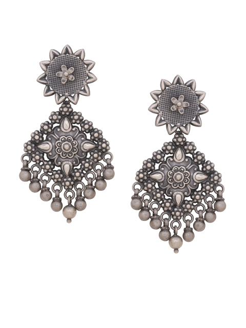 

Silvermerc Designs Silver-Plated Circular Sterling Silver Drop Earrings