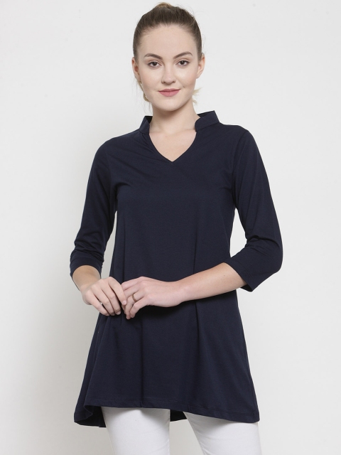 

Kalt Women Navy Blue Solid Knitted Tunic