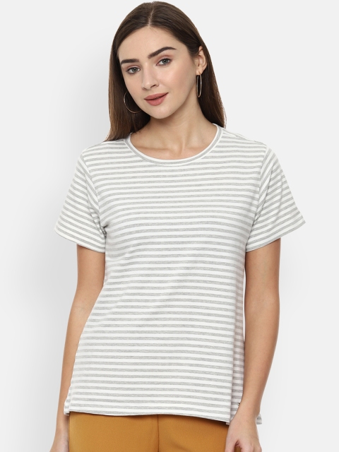 

Van Heusen Woman Grey Striped Round Neck T-shirt