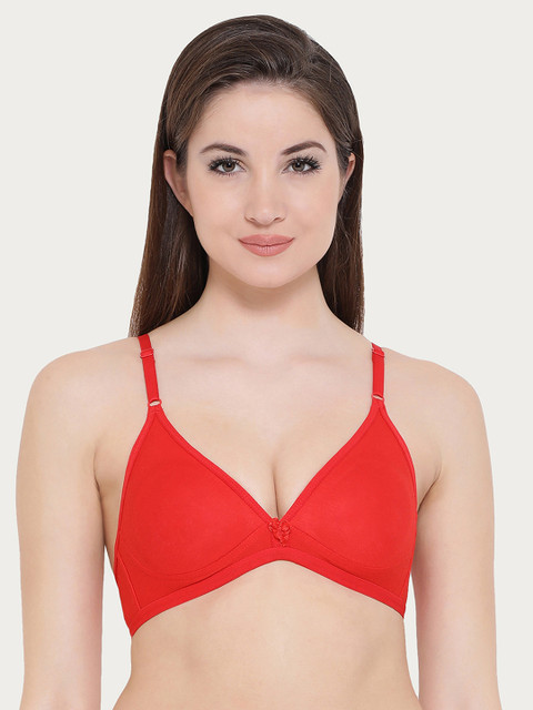 

Clovia Red Solid Non-Wired Non Padded Everyday Bra BR0236Z0432B