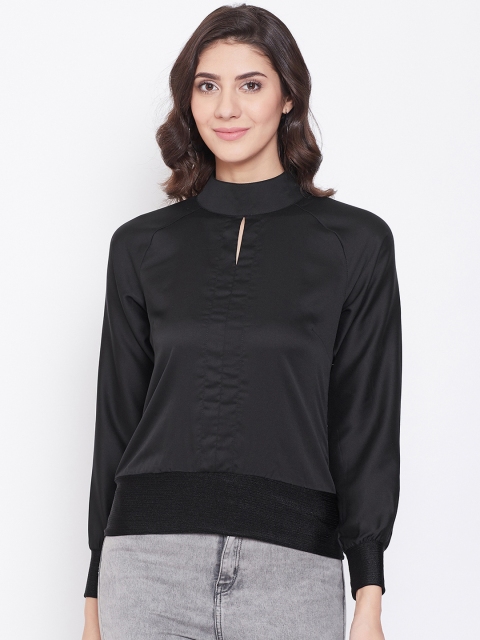 

Imfashini Women Black Solid Regular Top