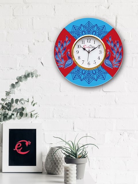 

eCraftIndia Blue & Red Handcrafted Analogue Wall Clock