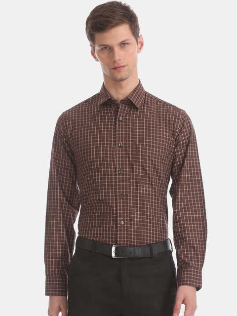 

Arrow Men Brown Regular Fit Checked Formal Shirt