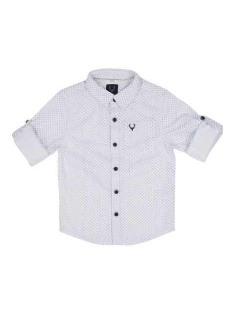 

Allen Solly Junior Boys White & Blue Regular Fit Printed Casual Shirt