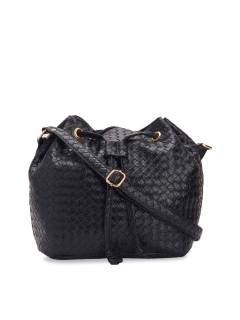 

Bagstopia Black Self Design Sling Bag