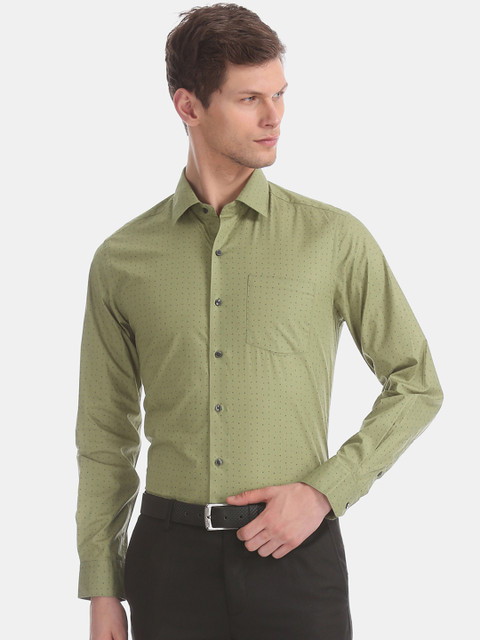 

Arrow Men Green Slim Fit Printed Formal Shirt