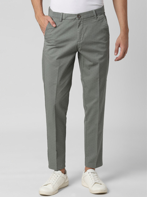 

Peter England Casuals Men Grey Slim Fit Self Design Regular Trousers