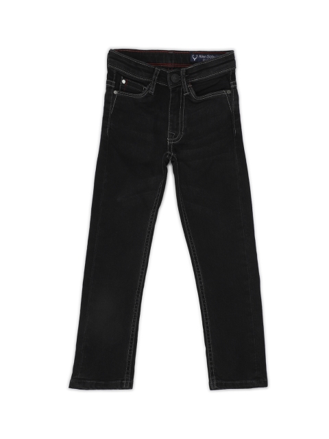

Allen Solly Junior Boys Black Regular Fit Mid-Rise Clean Look Stretchable Jeans