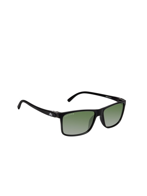

David Blake Unisex Polarised and UV Protected Lens Rectangle Sunglasses SGDB1738, Green