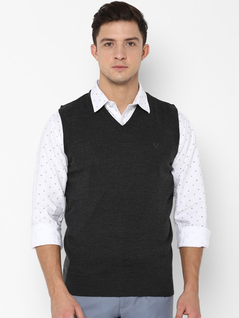 

Allen Solly Men Black Solid Sweater Vest