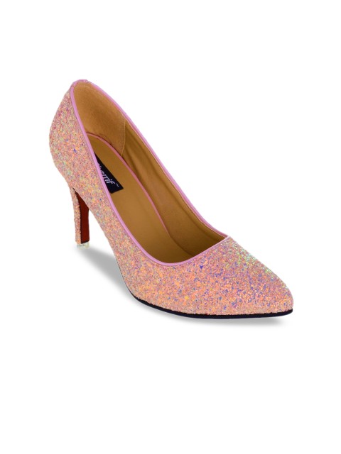 

Sherrif Shoes Women Pink Textured Pumps