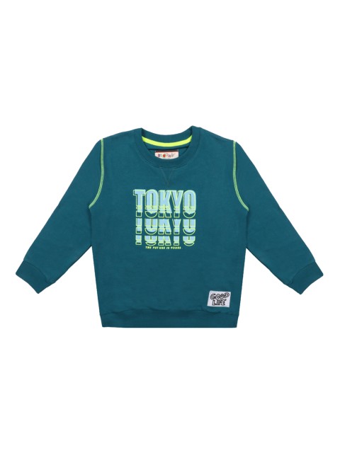 

Lil Tomatoes Boys Green Printed Sweatshirt