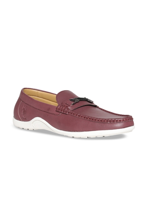 

U.S. Polo Assn. Men Burgundy Solid Horsebit Loafers