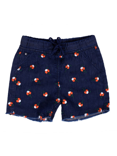 

TALES & STORIES Girls Navy Blue Printed Regular Fit Regular Shorts