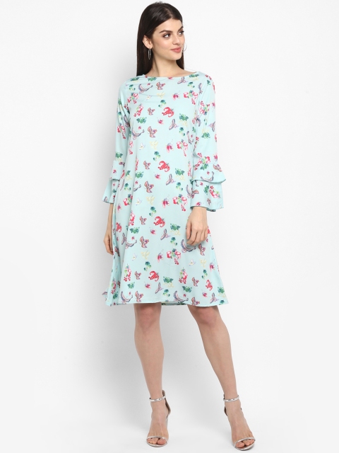 

Lady Stark Women Blue Printed A-Line Dress