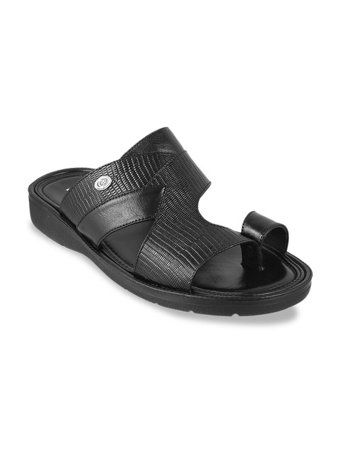 

Metro Men Black Leather Comfort Sandals