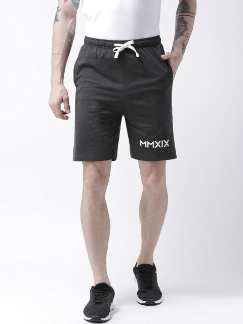 

GRIFFEL Men Black Solid Regular Fit Regular Shorts