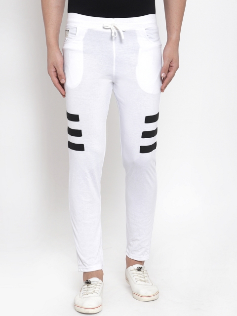 

Hubberholme Men White Solid Track Pants