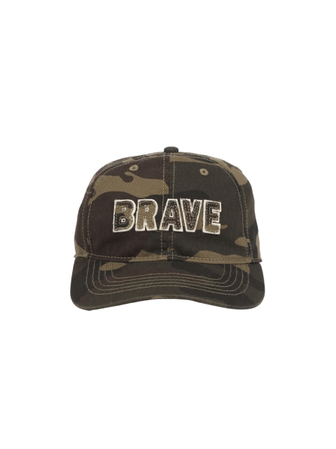 

Peter England Men Brown & Olive Green Embroidered Baseball Cap