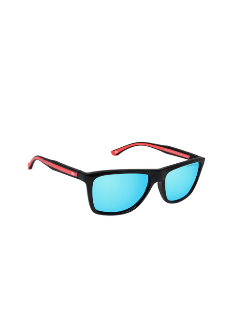 

David Blake Unisex Mirrored Rectangle Sunglasses SGDB1585, Blue