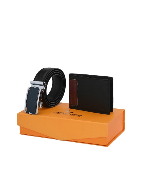 

Pacific Gold Men Black Belt & Wallet Accessory Gift Set