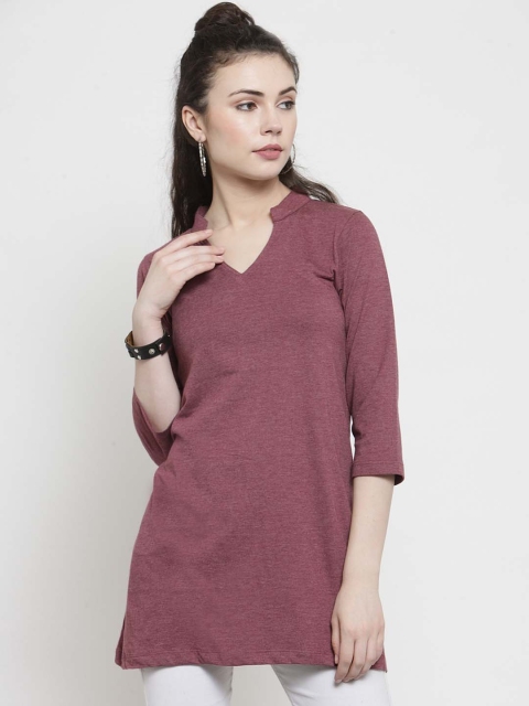 

Kalt Women Mauve Solid Knitted Tunic