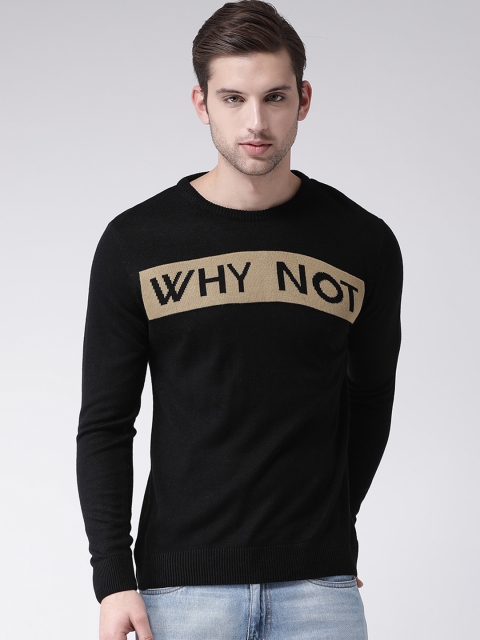 

Club York Men Black Printed Pullover Sweater