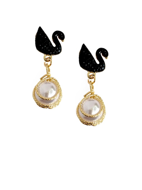 

Foxy Sperks Black & Gold-Plated Animal Shaped Drop Earrings