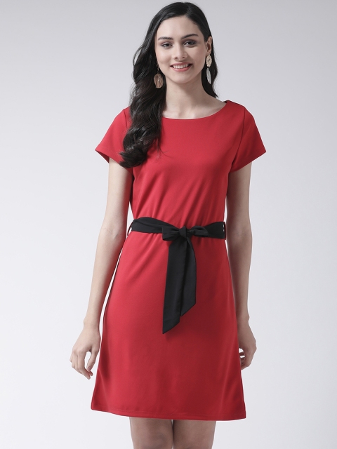 

Leo Sansini Women Red Solid A-Line Dress
