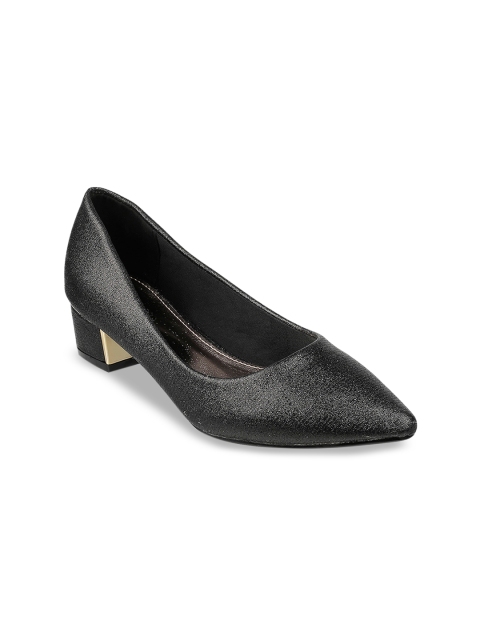 

SOLE HEAD Women Black Solid Pumps
