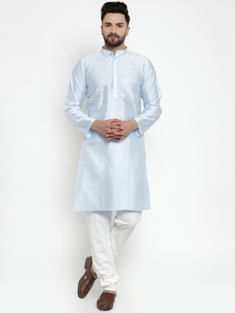 

NEUDIS Men Blue Solid Straight Kurta