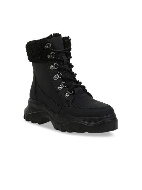 

London Rag Women Black Solid Heeled Boots
